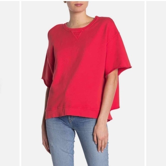 Hudson Cut Sleeve Pullover Grunge Distressed Sweatshirt Size Small - Picture 4 of 15